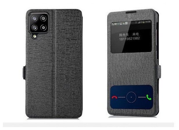 Защитный чехол-книжка MyPads для Samsung Galaxy M22 SM-M225F (2021) с окном вызова предпросмотра и свайпом позволяет отвечать на звонки и сообщен.
