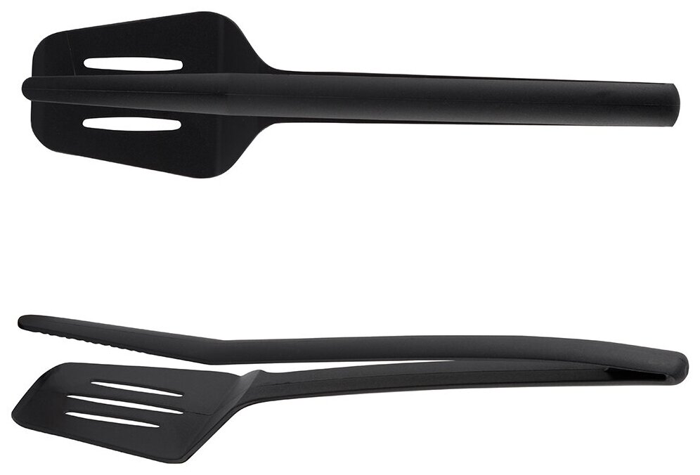 Щипцы лопатка кухонные нейлоновые размер 30*7*5 см, цвет - черный