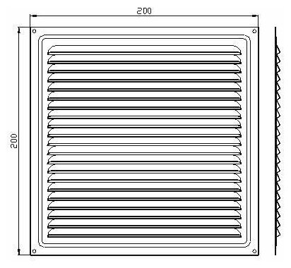 Решетка вентиляционная металлическая 200х200 белая