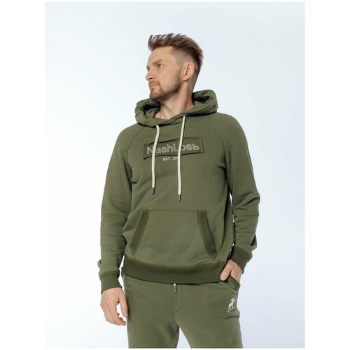 фото Толстовка цвета хаки / толстовка с капюшоном хаки / толстовка хаки мужская с капюшоном (s) nashlosь