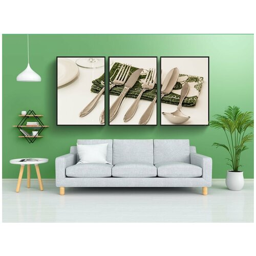 фото Набор модулных постеров для интерьера "место установки, ужин, столовые приборы" 60x90 см. в тубусе, без рамки lotsprints