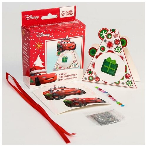 пазл шар тачки disney 60 деталей новогодняя коллекция Новогодний шар для декорирования Disney с сюрпризом Тачки, в коробке