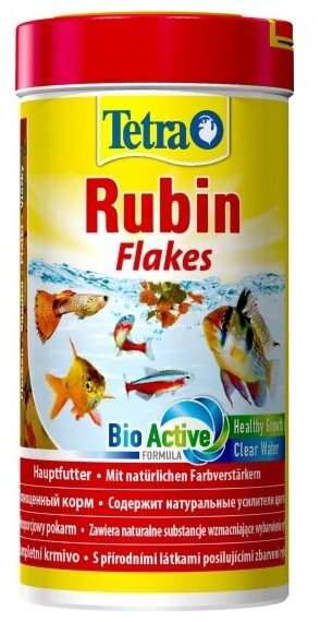 Корм для рыб Tetra Rubin Flakes в хлопьях, для улучшения окраса всех видов рыб, 250 мл