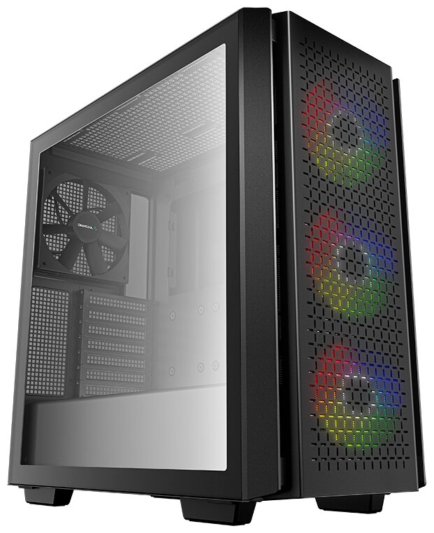 Корпус eATX Deepcool черный, без БП, боковое окно закаленное стекло, 2*USB 3.0, audio - фото №1