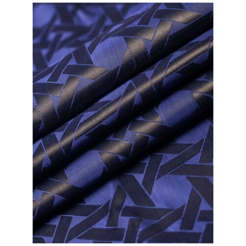Ткань подкладочная жаккард синяя, черная для одежды, MDC FABRICS S444/166 для шитья полиэстер, вискоза, для верхней одежды. Отрез 1 метр ткань подкладочная жаккард коричневая mdc fabrics s102 83 полиэстер вискоза для шитья для верхней одежды отрез 1 метр