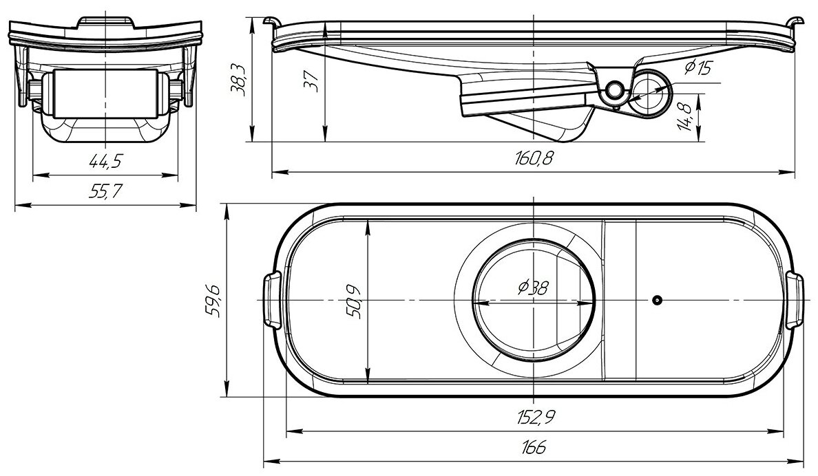 Сухой затвор к душевым лоткам АНИ пласт TLM0050, сменный