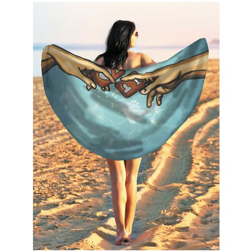 фото Парео и пляжный коврик joyarty "сюрреалистическое сотворение", трикотаж 150 см