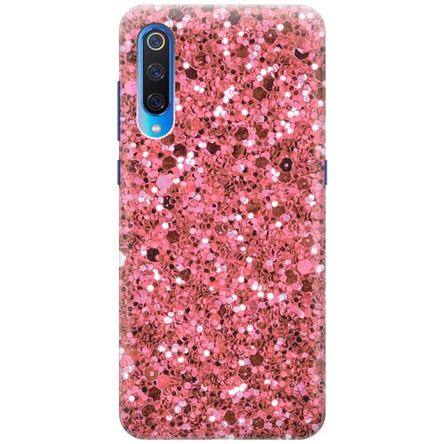 фото Силиконовый чехол на xiaomi mi 9 / сяоми ми 9 с эффектом блеска "розовые пайетки gosso