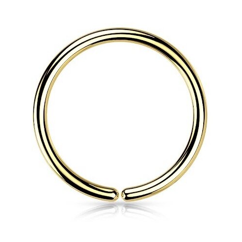 фото Пирсинг pirsa, кольцо, в бровь, в губу, в нос, нержавеющая сталь, размер 11 мм., золотой