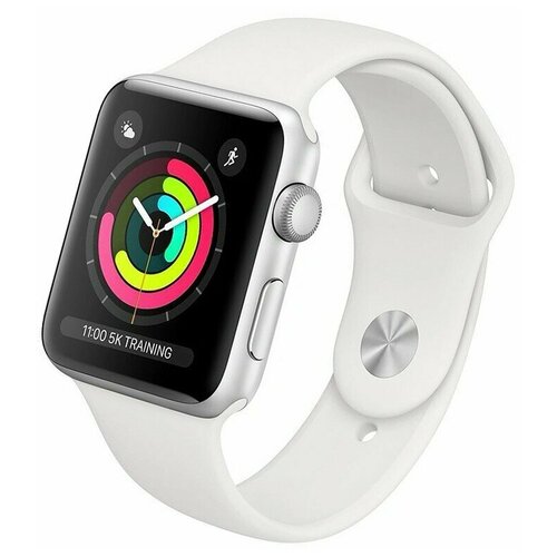 Apple Watch Series 3 38mm Silver Aluminum Case with White Sport Band (GPS)