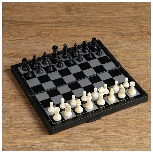 Настольная игра 3 в 1 Зук: нарды, шахматы, шашки, магнитная доска 24.5 х 24.5 см