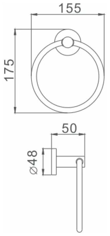 Полотенцедержатель кольцо для ванной комнаты D-Lin, черный - фотография № 2
