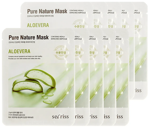 Маска для лица с алоэ вера тканевая Anskin Secriss Pure Nature Mask Aloevera, 10 шт