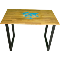 Стол кухонный, обеденный в стиле лофт "Sea tree" . Массив дуба . Эпоксидная смола. Salomon table.100 см.