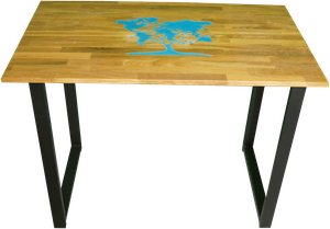 Стол кухонный, обеденный в стиле лофт "Sea tree" . Массив дуба . Эпоксидная смола. Salomon table.100 см.
