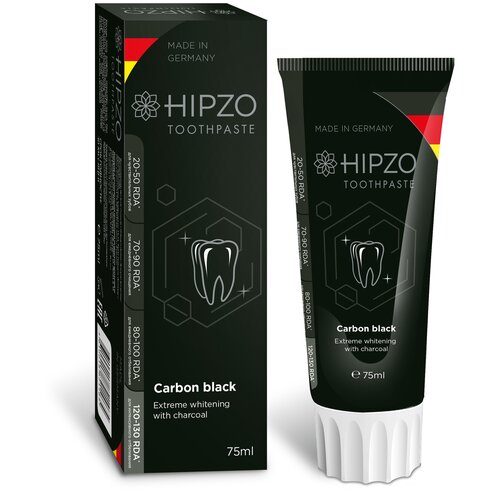 Зубная паста Hipzo Carbon Black, 75 мл