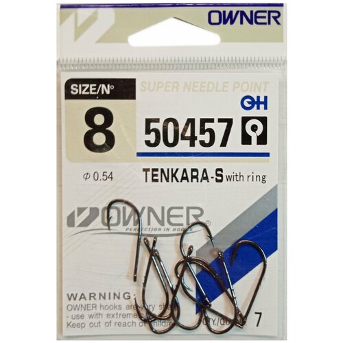 крючок owner tenkara straight w eye 50457 50 г 10 шт 08 Крючок Owner 50457 №08