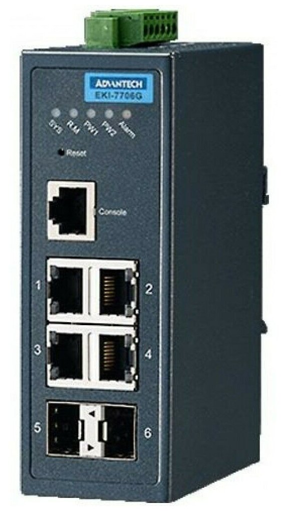 Коммутатор Advantech EKI-7706G-2F-AE 4GE+2SFP Gigabit Managed Redundant Industrial Switch