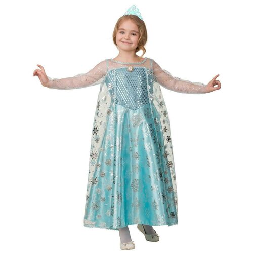 Батик 5094 Карнавальный костюм для девочки Эльза (32р. - рост 122) ободок корона голубой