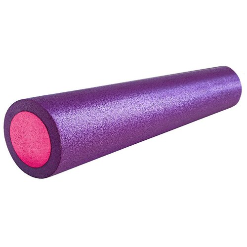 Ролик для йоги полнотелый 2-х цветный (фиолетовый/розовый) 60х15см. (B34495) PEF60-7