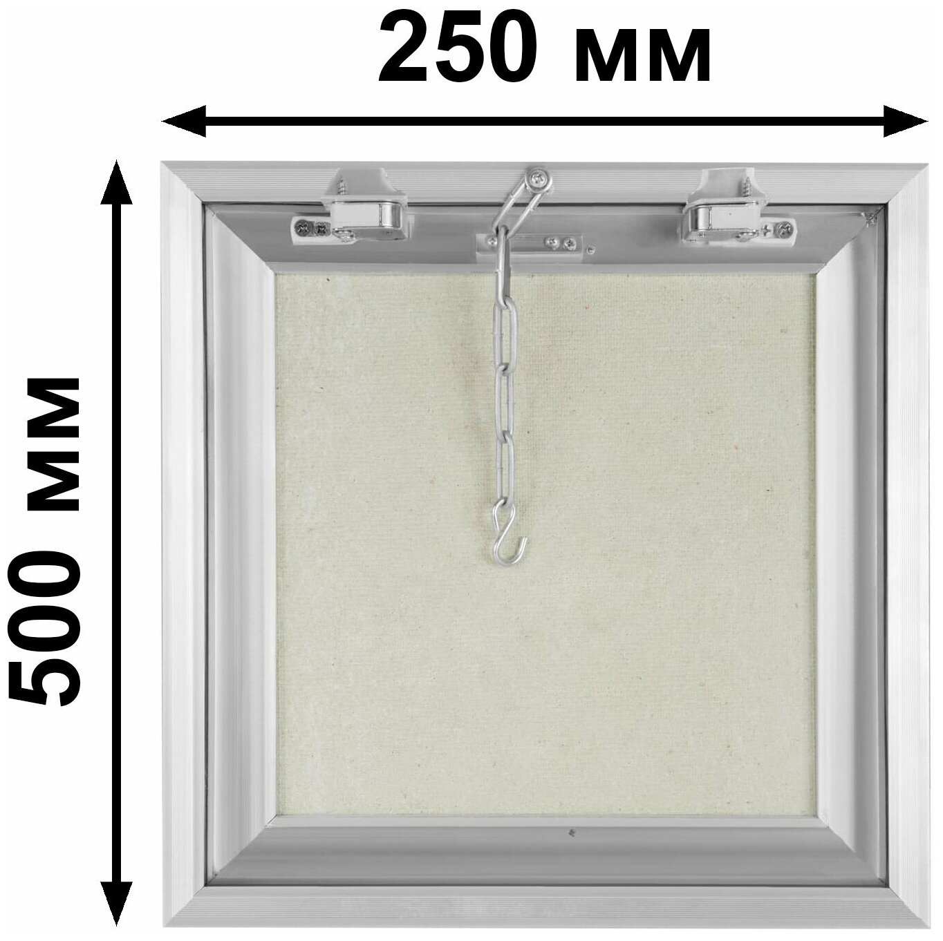 Люк ревизионный сантехнический под плитку 250х500 мм со съемной дверцей, алюминиевый Вектор - фотография № 2