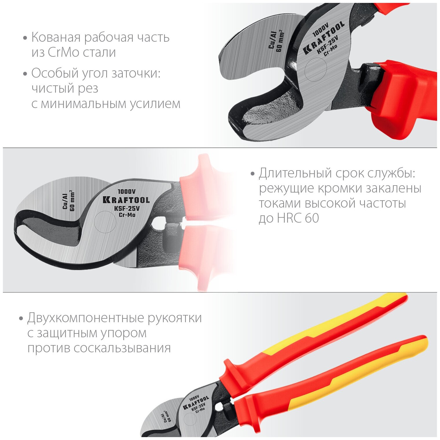 KSF-25V Кабелерез диэлектрический усиленный KRAFTOOL