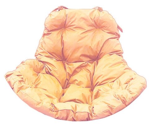 Подвесное кресло круг люкс коричневое (без стойки), бежевая подушка - фотография № 2