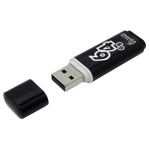 Память Smart Buy Glossy 64GB, USB 2.0 Flash Drive, черный