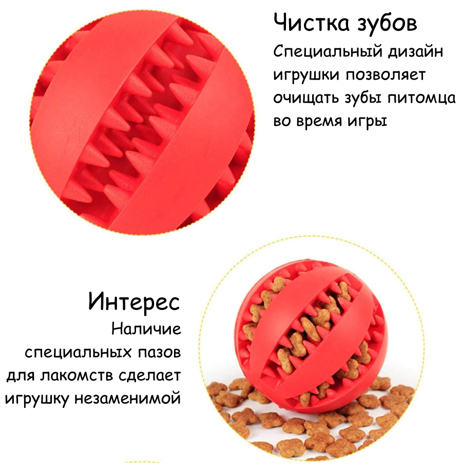 Жевательная игрушка мяч для собак, 7 см "Чистые клыки" - фотография № 3