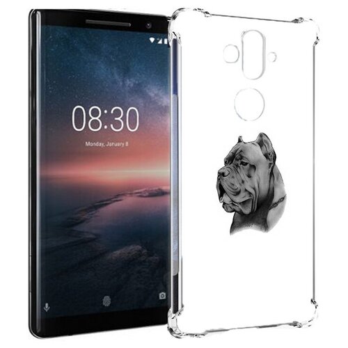 Чехол задняя-панель-накладка-бампер MyPads грозный бульдог для Nokia 8 Sirocco противоударный чехол задняя панель накладка бампер mypads грозный бульдог для nokia 3 противоударный