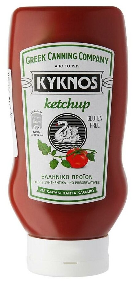 Кетчуп томатный сладкий, Kyknos в пластиковой бутылке, Греция, 560г