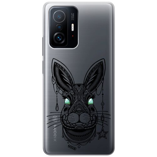 Силиконовый чехол на Xiaomi 11T, 11T Pro, Сяоми 11Т, 11Т Про с 3D принтом Grand Rabbit прозрачный чехол книжка на xiaomi 11t 11t pro сяоми 11т 11т про с 3d принтом grand leo черный