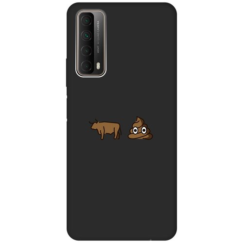 Матовый чехол Bull Shit для Huawei P Smart (2021) / Хуавей П Смарт (2021) с 3D эффектом черный матовый чехол camomiles для huawei p smart 2021 хуавей п смарт 2021 с 3d эффектом черный