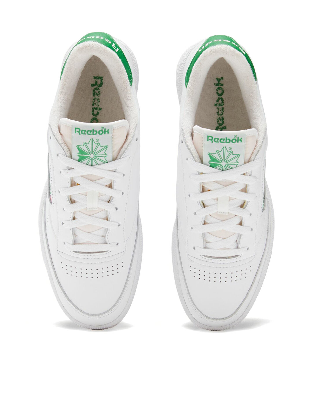 Кроссовки Reebok Club C 85 Vintage, размер 10 US, белый/зеленый — фото 1