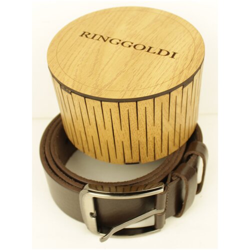 фото Мужской ремень из натуральной кожи, 122 см, коричневый ringgoldi
