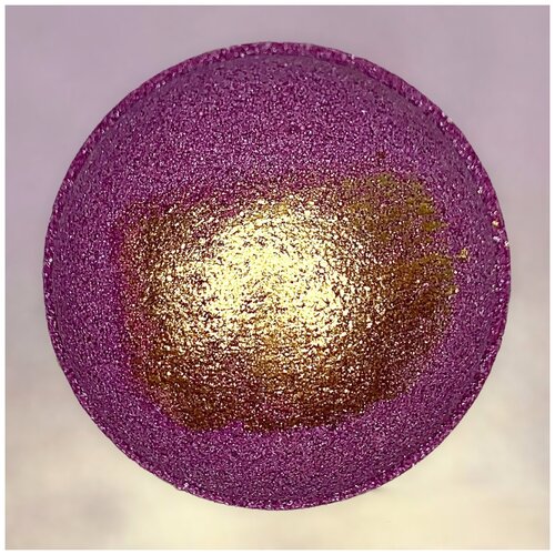Art of Joy // Бомбочка-гейзер фиолетовая с золотой поливкой, шиммером и блестками (аромат Paco Rabanne Lady million), 175 гр.