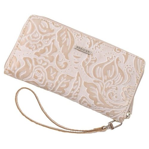 фото Кошелек женский из натуральной кожи, маленький бумажник для денег, портмоне на каждый день бежевый cro-s-39-128 кроко