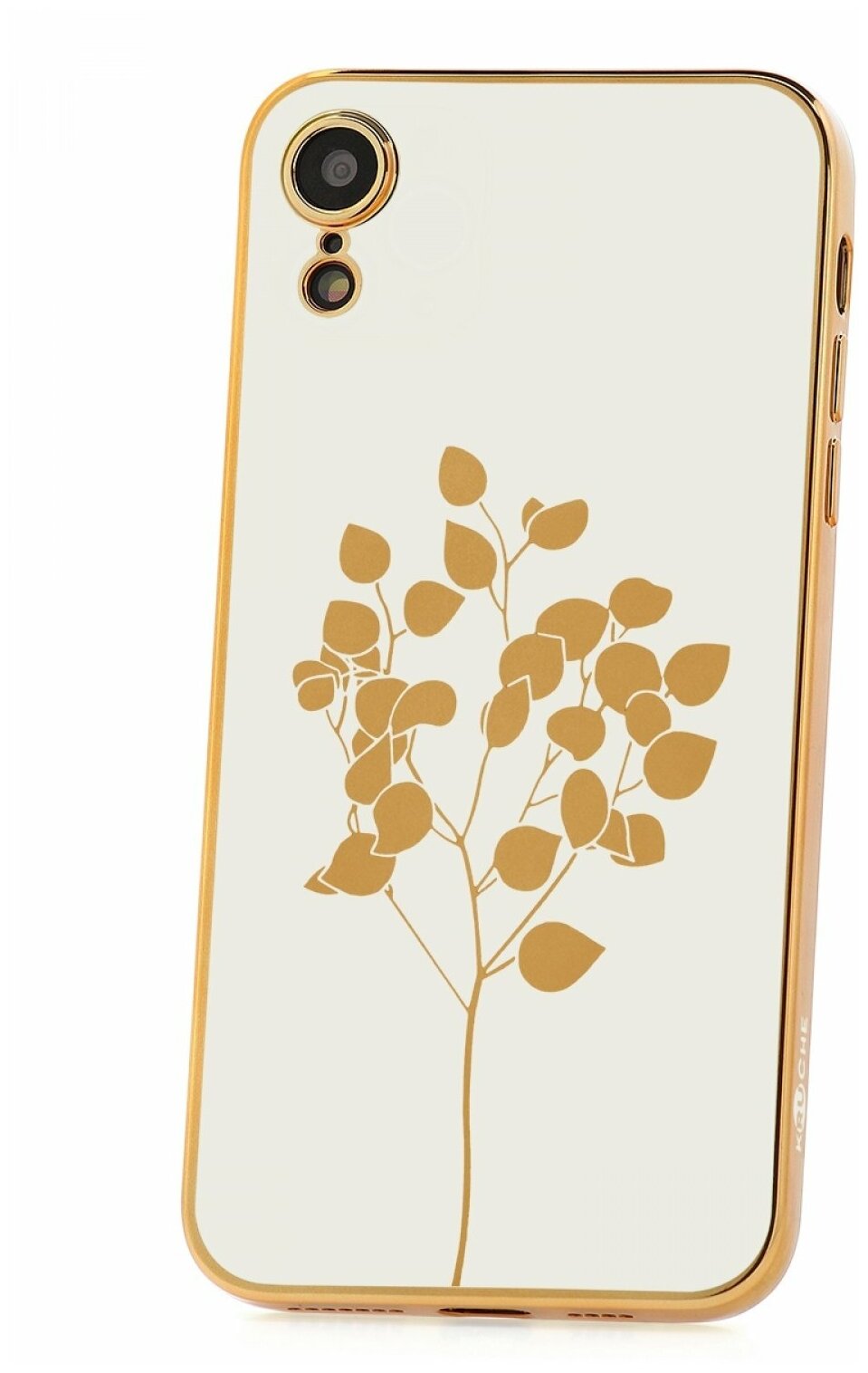 Чехол для Apple iPhone XR Kruche Plating Shell green,силиконовая глянцевая накладка с рисунком,противоударный бампер на Айфон с защитой камеры