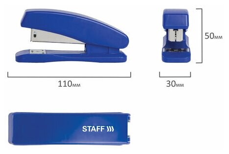 STAFF Степлер Basic для скоб №24/6, 26/6, синий - фото №5