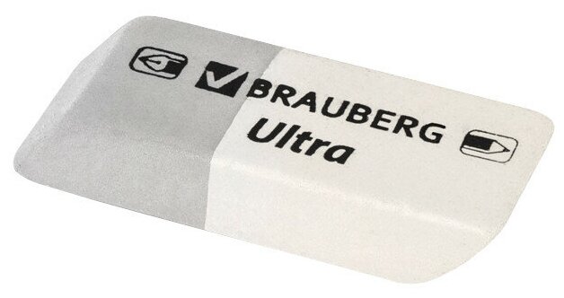 Ластик BRAUBERG Ultra серо-белый натуральный каучук