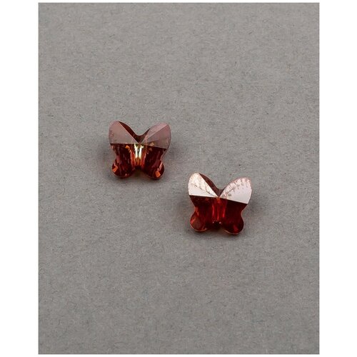 Бусины бабочки Swarovski, цвет Crystal Red Magma (#001-REDM), размер 8 мм, 2 шт. бусины бабочки swarovski цвет crystal golden shadow 001 gsha размер 8 мм 2 шт