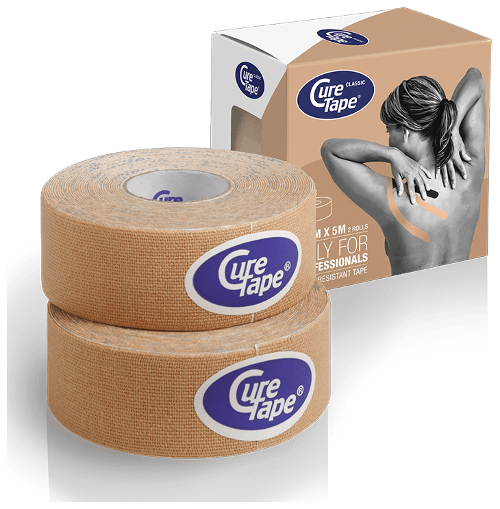 Кинезио тейп CureTape Classic 2,5см x 10м (рекомендован для лица), бежевый