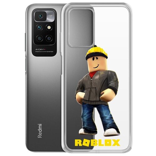 Чехол-накладка Krutoff Clear Case Roblox-Строитель для Xiaomi Redmi 10 чехол накладка krutoff clear case roblox строитель для samsung galaxy a03 a035