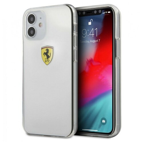 Чехол CG Mobile Ferrari On-Track PC/TPU Printed logo Hard для iPhone 12 mini, Прозрачный