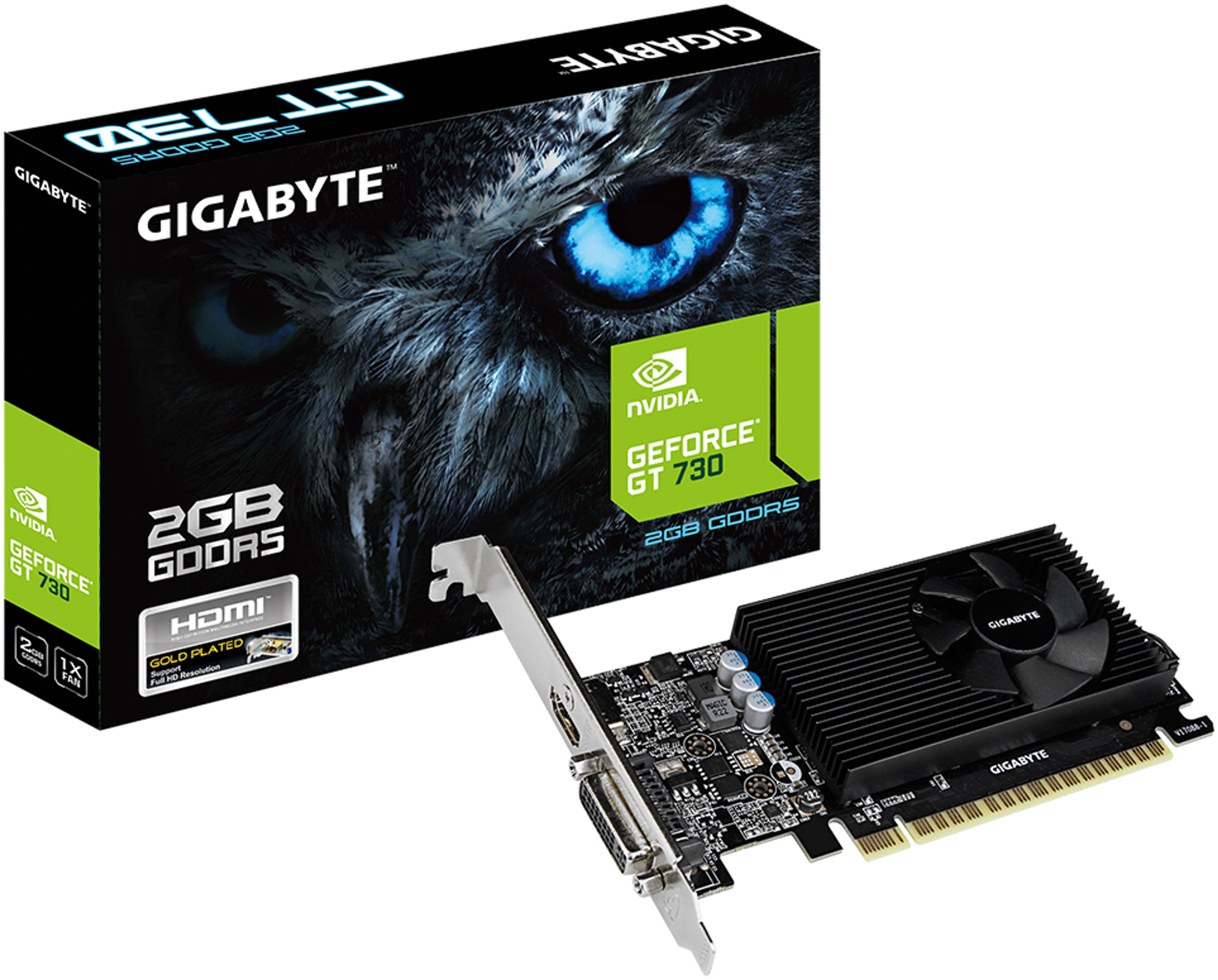 Видеокарта GIGABYTE GeForce GT 730 LP 2GB (GV-N730D5-2GL)