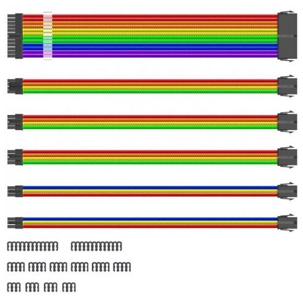 Комплект кабелей-удлинителей для БП 1stPlayer 1x24-pin ATX 350mm RB-001