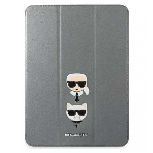 фото Чехол cg mobile karl lagerfeld pu saffiano karl & choupette heads folio для ipad pro 11" (2021), цвет серебристый (klfc11okcg)