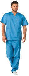 Костюм «Хирург» универсальный мужской синий. Размер:112-116. Рост:170-176