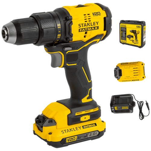 Дрель-шуруповерт аккумуляторная бесщеточная Stanley Fatmax SBD710D2K, 18 В Li-Ion 2x2 Ач