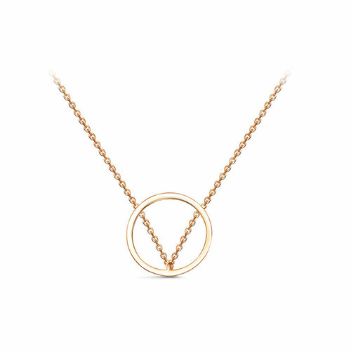 Колье Яхонт, золото, 585 проба, фианит, длина 45 см., бесцветный